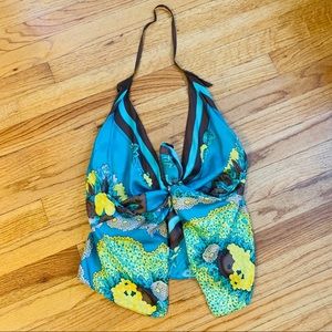 BCBG tie front halter